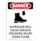 Signmission OSHA Danger Sign, Outrigger Will Cause, 10in X 7in Rigid Plastic, 7" W, 10" L, Portrait OS-DS-P-710-V-1772 - alternate 1